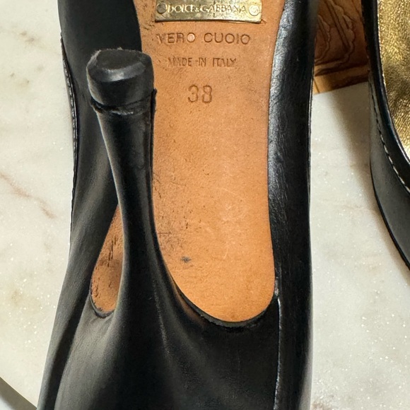 DOCE & GABBANA - AUTHENTIC — Peep Toe Pumps with Buckle Strap Heels - SIZE: 38 - Picture 15 of 16